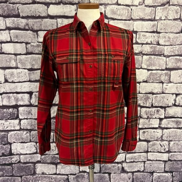 Lauren Ralph Lauren Tops - Lauren Ralph Lauren Red & Green Plaid Long Sleeve Top Size PM